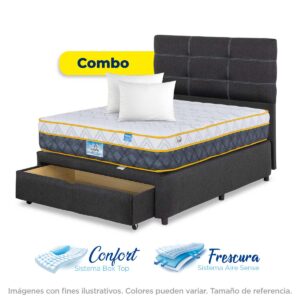 Combo: Colchón Chapina + Camastrón con Gaveta + Almohadas