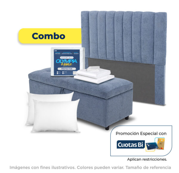 Combo: Cabecera Luxury+Baúl+Accesorios