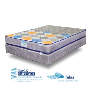 Cama Completa Margarita color gris y anaranjado